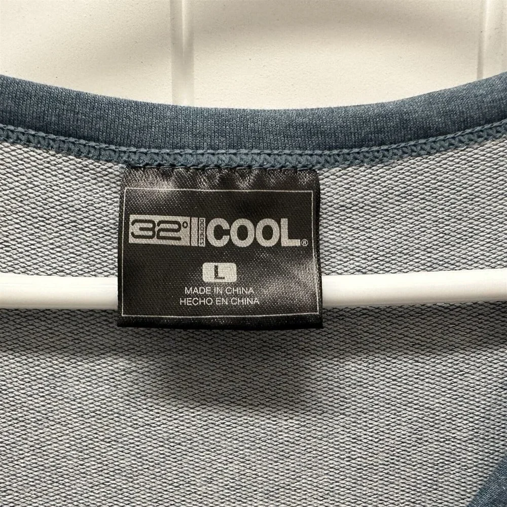 32 Degrees Cool Dress Women Large Blue Pockets Above Knee V Neck Drawstring - Picture 3 of 6